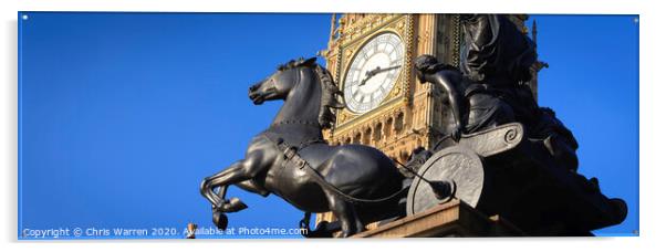 Big Ben and Boadicea's Horse Westminster London  Acrylic by Chris Warren