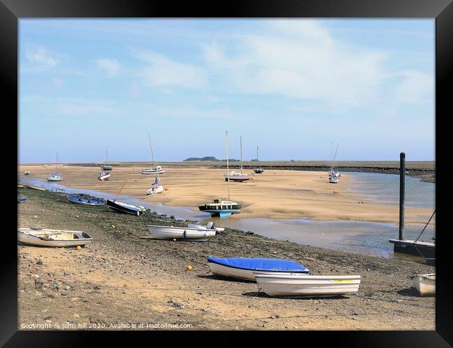 Beached Boats at low tide. Framed Print by john hill