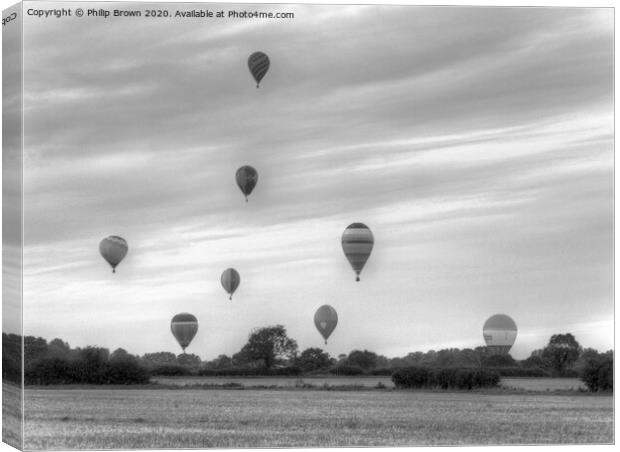 Hot Air Balloons Over Wiltshire Canvas Print by Philip Brown