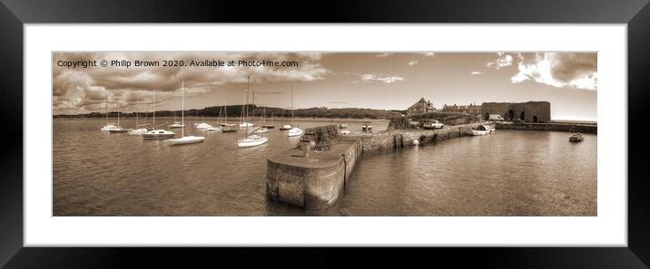 Beadnell Harbour, Northumbria Framed Mounted Print by Philip Brown