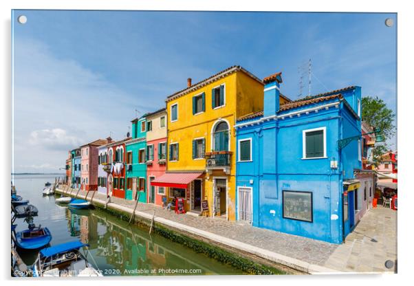 Burano Painted Buildings Acrylic by Graham Prentice