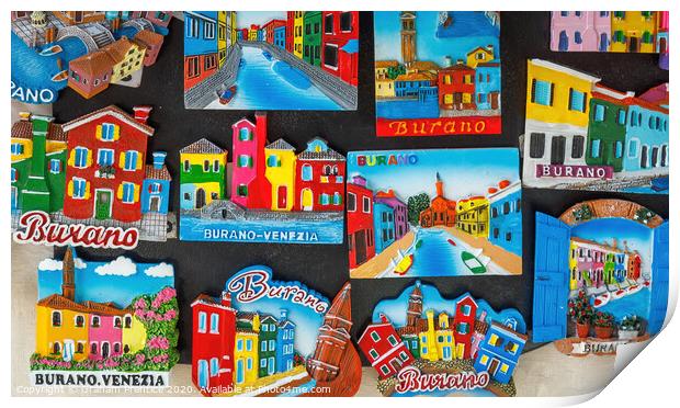 Burano Painted Buildings Souvenirs Print by Graham Prentice