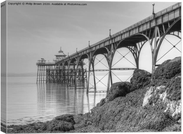 Clevedon Pier, 1869, Close View, UK Canvas Print by Philip Brown