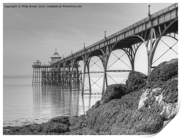 Clevedon Pier, 1869, Close View, UK Print by Philip Brown