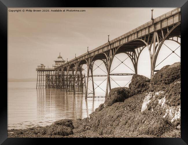 Clevedon Pier, 1869, Close View, UK Framed Print by Philip Brown