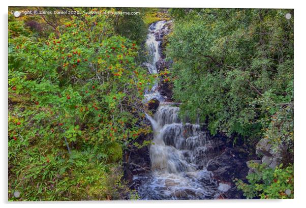 Waterfall Nr Garve, Scotland Acrylic by Derek Daniel