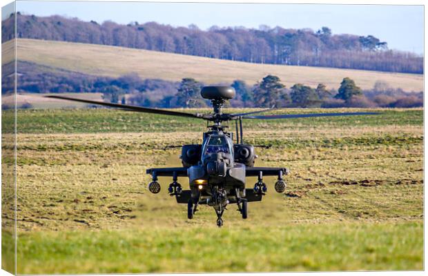 Apache In The Hover Canvas Print by Oxon Images