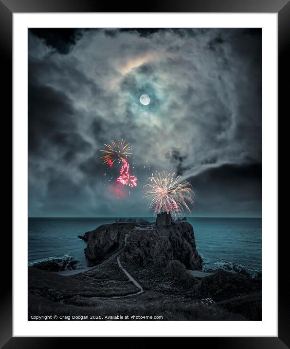 Dunnottar Castle Fireworks Framed Mounted Print by Craig Doogan