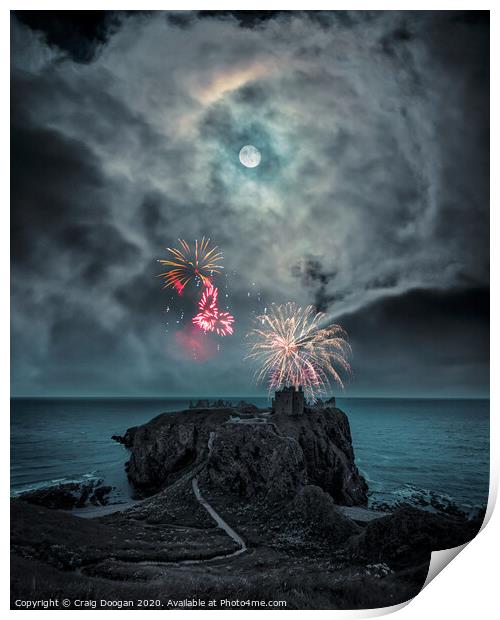 Dunnottar Castle Fireworks Print by Craig Doogan