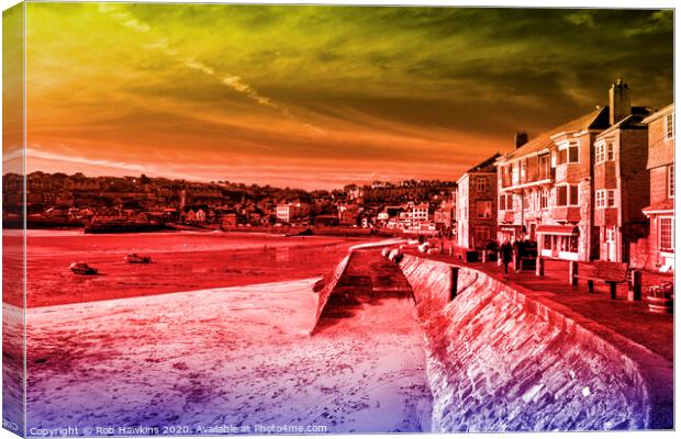 St Ives in Technicolor Canvas Print by Rob Hawkins