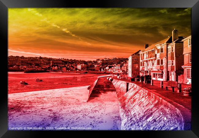 St Ives in Technicolor Framed Print by Rob Hawkins