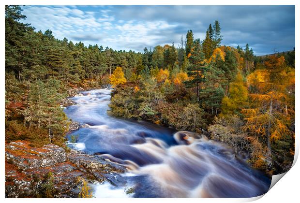 Blackwater River at Little Garve Print by John Frid