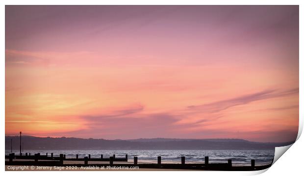 A Beautiful Sunrise on the Kent Coast Print by Jeremy Sage