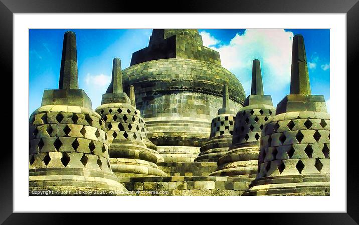 the beauty of Borobudur temple Framed Mounted Print by John Lusikooy