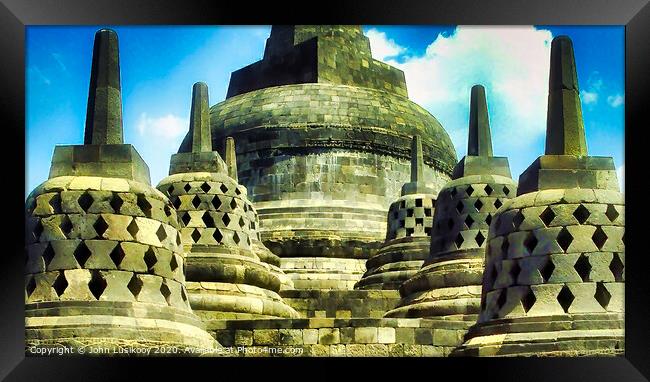 the beauty of Borobudur temple Framed Print by John Lusikooy