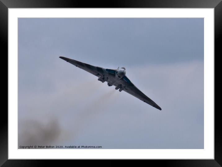 Avro Vulcan Bomber at Southend on Sea, Essex. Framed Mounted Print by Peter Bolton