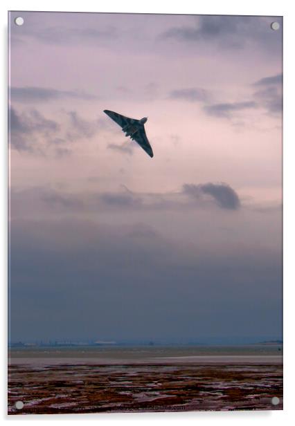 Avro Vulcan Bomber at Southend on Sea, Essex. Acrylic by Peter Bolton