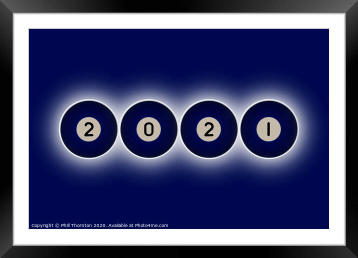 2021 new year blue balls Framed Mounted Print by Phill Thornton