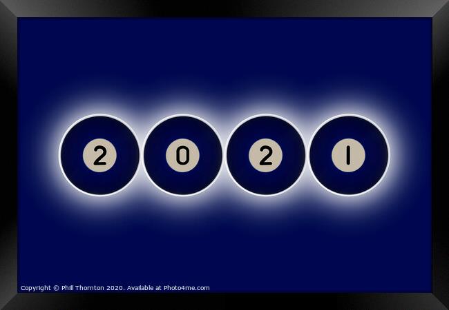 2021 new year blue balls Framed Print by Phill Thornton