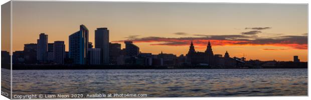 Day Breaks over the Liverpool Waterfront Canvas Print by Liam Neon