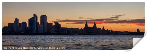 Day Breaks over the Liverpool Waterfront Print by Liam Neon