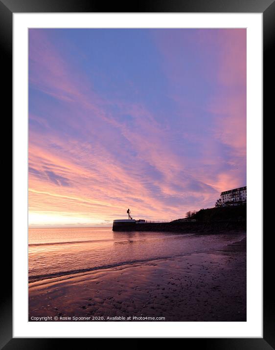 Banjo Pier at Sunrise from Looe Beach Framed Mounted Print by Rosie Spooner