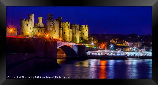 Conwy Castle at Night Framed Print by Rick Lindley