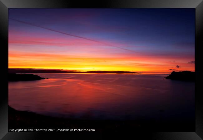 Majestic Sunset over Uig Bay, Isle of Skye. No. 2 Framed Print by Phill Thornton