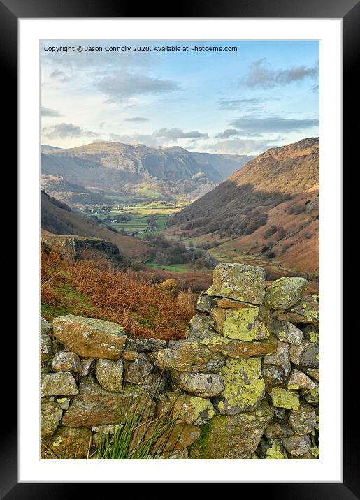 Stonethwaite And Borrowdale. Framed Mounted Print by Jason Connolly