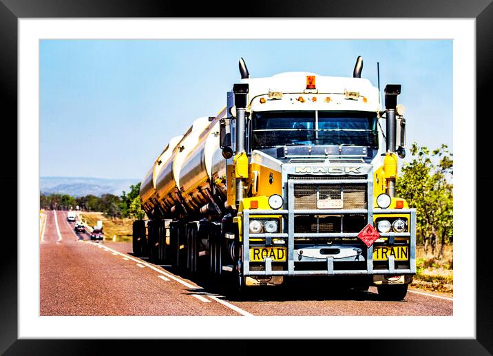 Road Train Australia Framed Mounted Print by peter tachauer