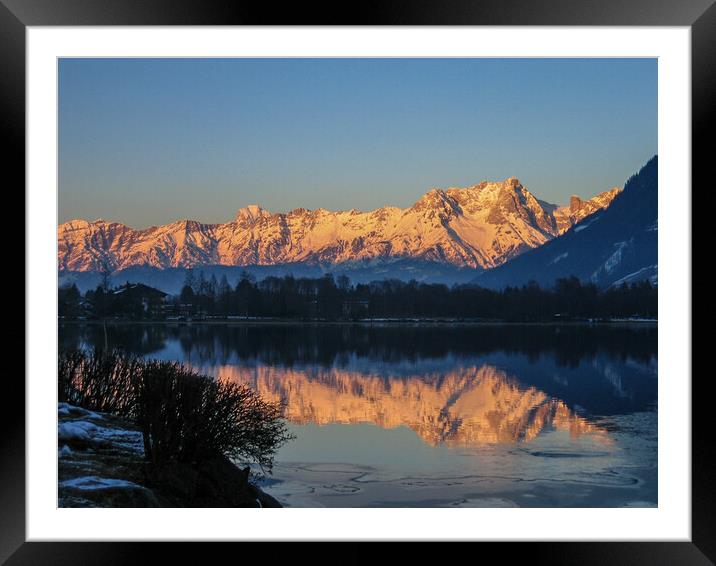 Sunset at Zell Am See  Framed Mounted Print by Wendy Williams CPAGB