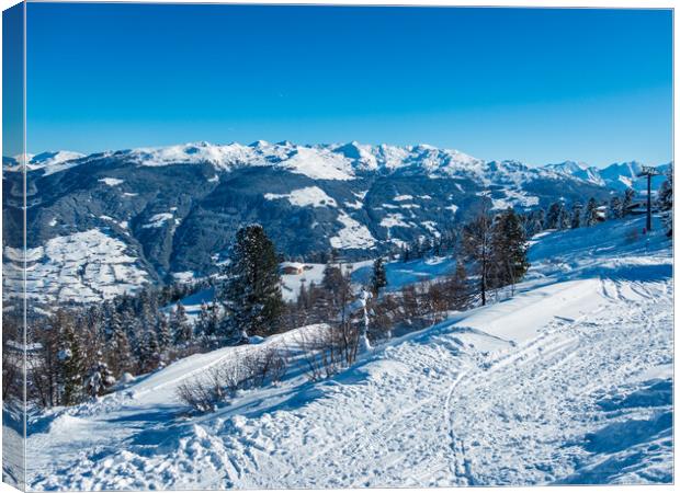 Kaltenbach Ski Slopes Canvas Print by Wendy Williams CPAGB
