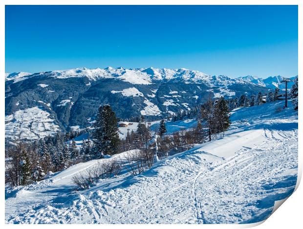 Kaltenbach Ski Slopes Print by Wendy Williams CPAGB