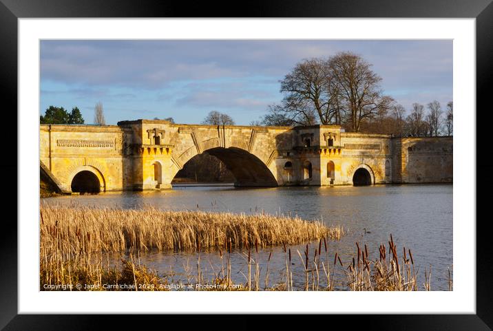 The Grand Bridge at Blenheim Palace - Oxfordshire Framed Mounted Print by Janet Carmichael