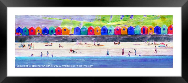Beach Huts at Whitby, Yorkshire Framed Mounted Print by Heather Sheldrick