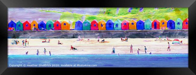 Beach Huts at Whitby, Yorkshire Framed Print by Heather Sheldrick