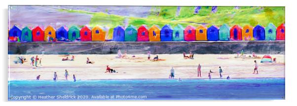 Beach Huts at Whitby, Yorkshire Acrylic by Heather Sheldrick