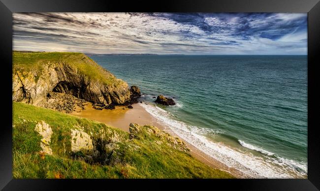 Barafundle Bay, Pembrokeshire, Wales, UK Framed Print by Mark Llewellyn