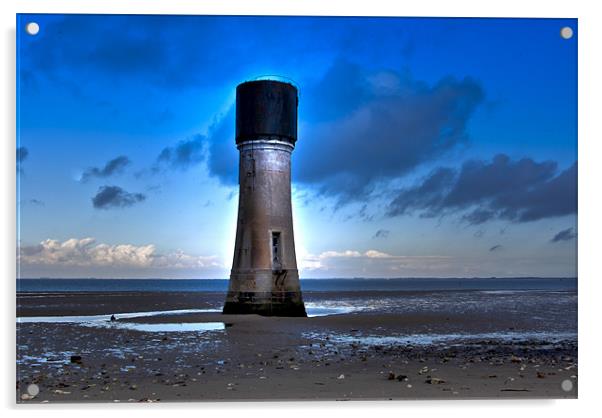 Morning on the Estuary Acrylic by Trevor Kersley RIP
