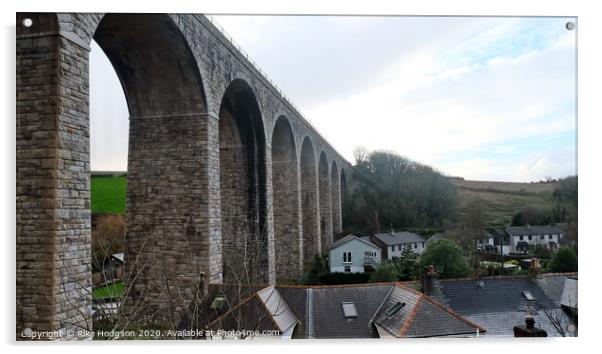 Viaduct, Angarrack, West Cornwall  Acrylic by Rika Hodgson