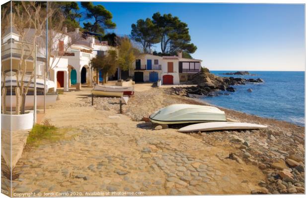 Cala S'Alguer, picturesque fishing village, Palamos, Costa Brava Canvas Print by Jordi Carrio