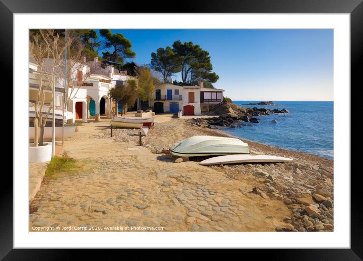 Cala S'Alguer, picturesque fishing village, Palamos, Costa Brava Framed Mounted Print by Jordi Carrio