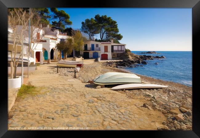 Cala S'Alguer, picturesque fishing village, Palamos, Costa Brava Framed Print by Jordi Carrio