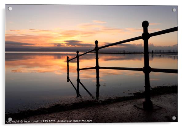 West Kirby Marine Lake Sunset, Wirral Acrylic by Peter Lovatt  LRPS
