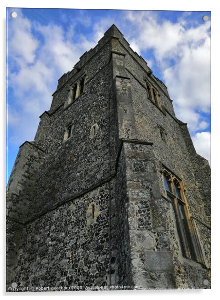 Salcot church Essex  Acrylic by Robert Beecham