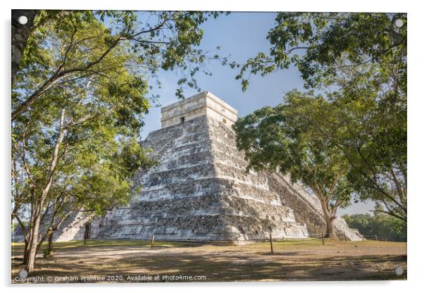 El Castillo, iconic step pyramid in Chichen Itza Acrylic by Graham Prentice