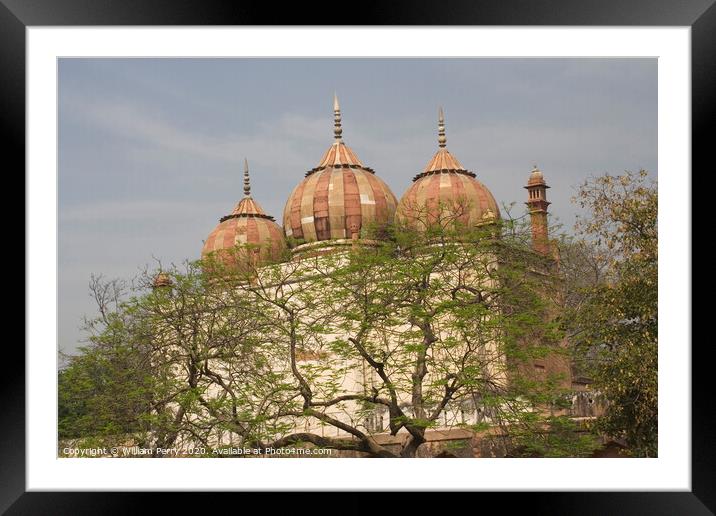 Mughal Buildings Delhi India Framed Mounted Print by William Perry