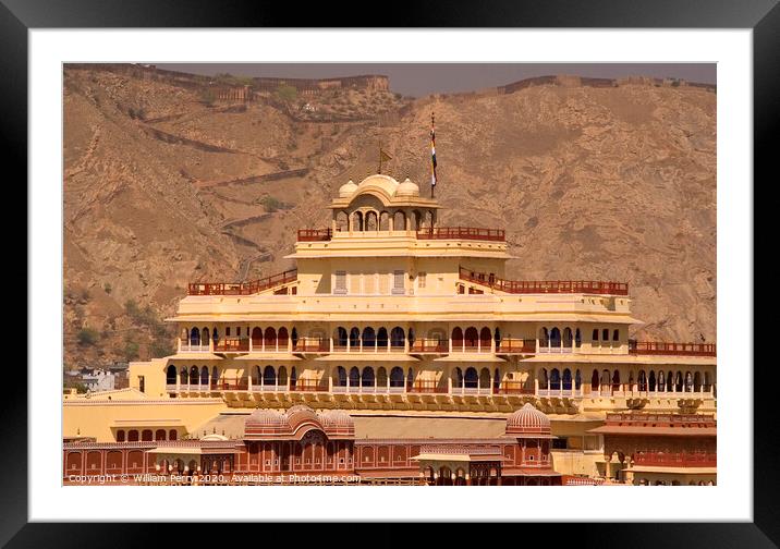 City Palace Jaipur India Framed Mounted Print by William Perry