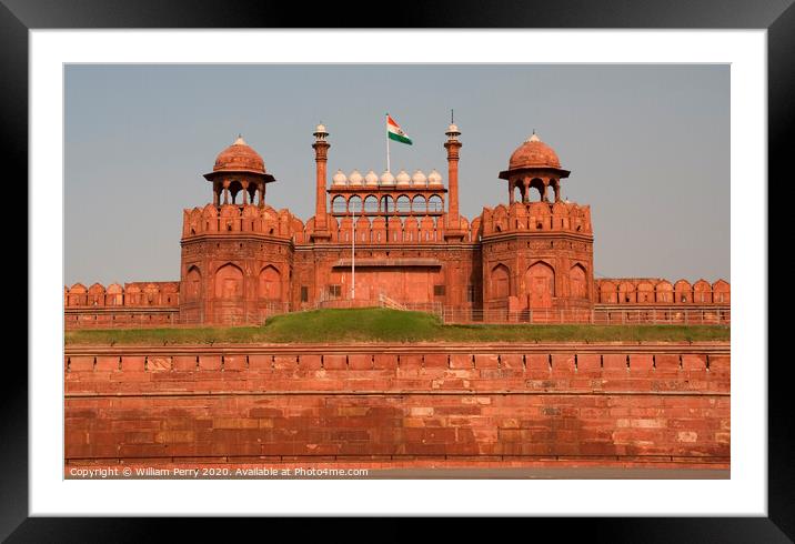 Lahore Front Gate Red Fort Delhi, India Framed Mounted Print by William Perry