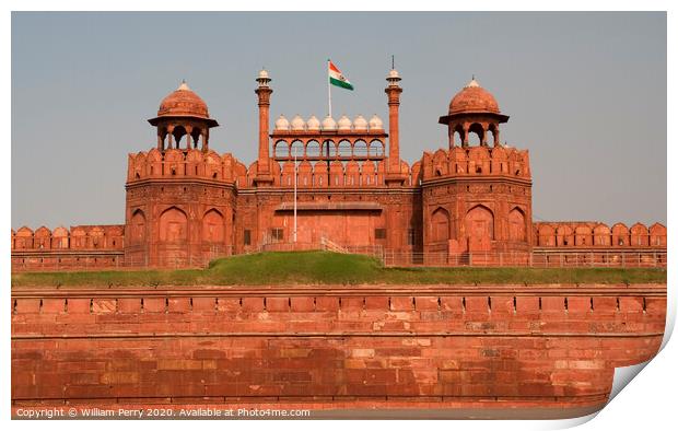 Lahore Front Gate Red Fort Delhi, India Print by William Perry